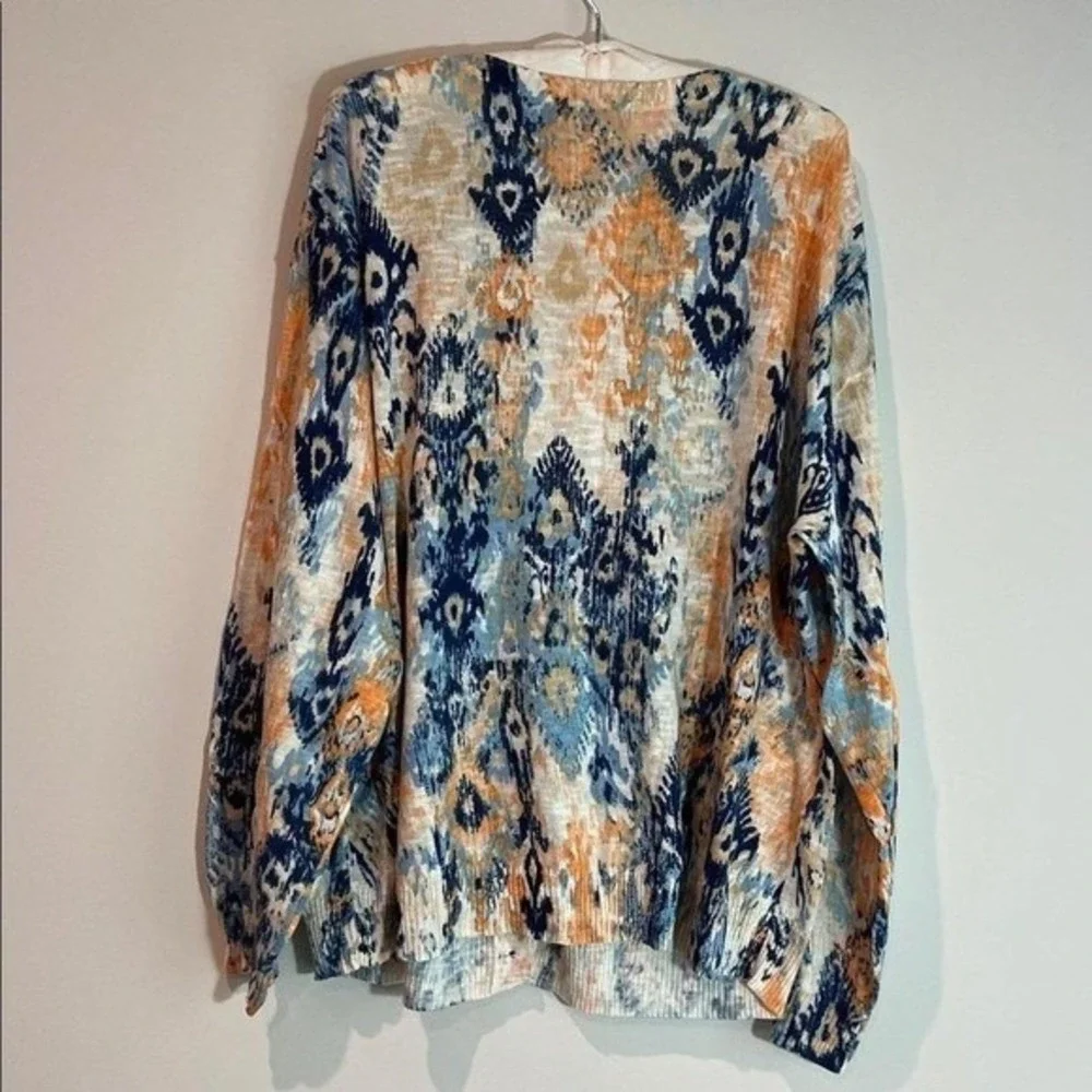 Canyon Retreat‎ Women's Ikat Print Cardigan Size 1X - Picture 3 of 7